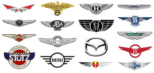 Ailes sur les logos de voiture